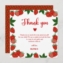 Strawberry Berry Sweet Frucht Fresh Danke Karte