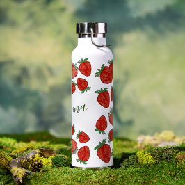 Strawberry Berry Sweet Fruit Fresh Trinkflasche