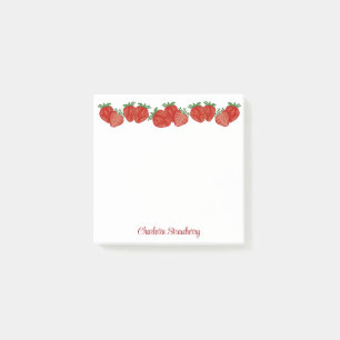 Strawberry Berry Sweet Fruit Heart Shcool Office Post-it Klebezettel