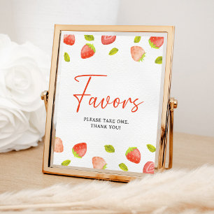 Strawberry Berry Sweet Gastgeschenk Sign Poster