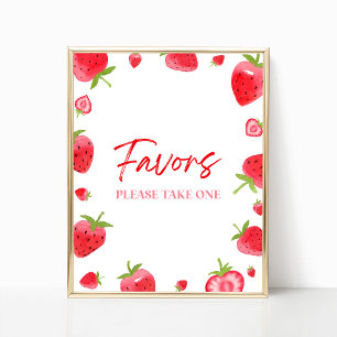 Strawberry Berry Sweet Gastgeschenke unterzeichnen Poster