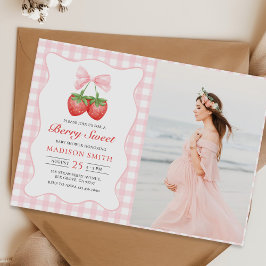 Strawberry Berry Sweet Girl Baby ShowFoto Einladung