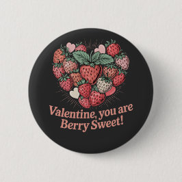 Strawberry Berry Sweet Kids Valentines Day Button