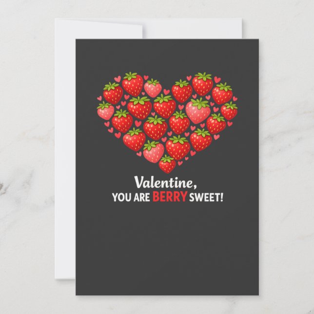 Strawberry Berry Sweet Kids Valentines Day Einladung (Vorderseite)