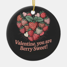 Strawberry Berry Sweet Kids Valentines Day Keramik Ornament