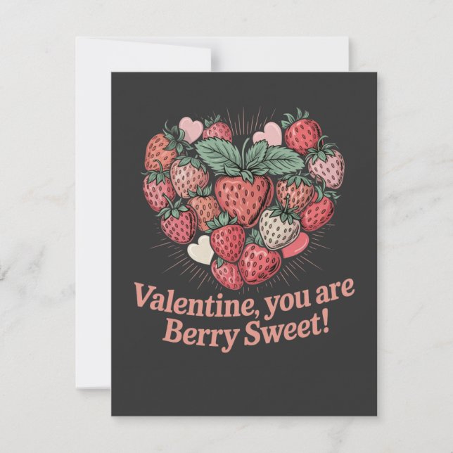 Strawberry Berry Sweet Kids Valentines Day Mitteilungskarte (Vorderseite)