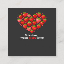 Strawberry Berry Sweet Kids Valentines Day Quadratische Visitenkarte