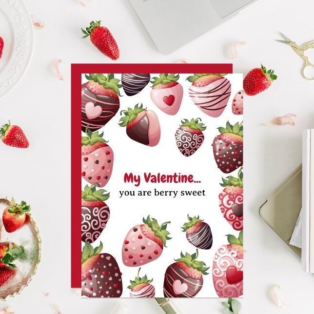 Strawberry Berry Sweet Kids Valentinstag Card (Von Creator hochgeladen)