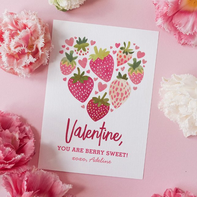Strawberry Berry Sweet Kids Valentinstag Mitteilungskarte (Von Creator hochgeladen)