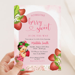 Strawberry Berry Sweet Mexican Girl Baby Dusche Einladung