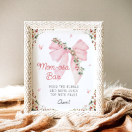 Strawberry Berry Sweet Pink Bow Mama-osa Bar Poster