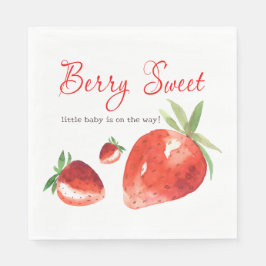 Strawberry Berry Sweet Red Watercolor Babydusche Serviette