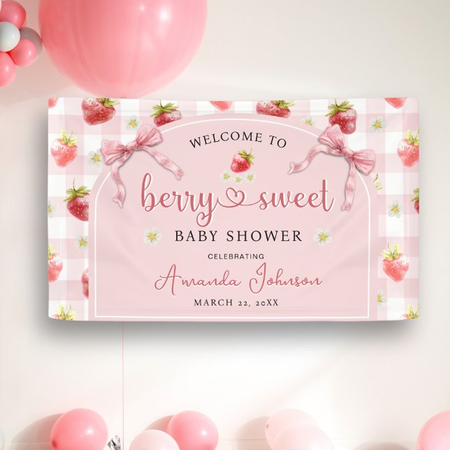 Strawberry Berry Sweet Ribbon Baby Dusche Willkomm Banner (Von Creator hochgeladen)