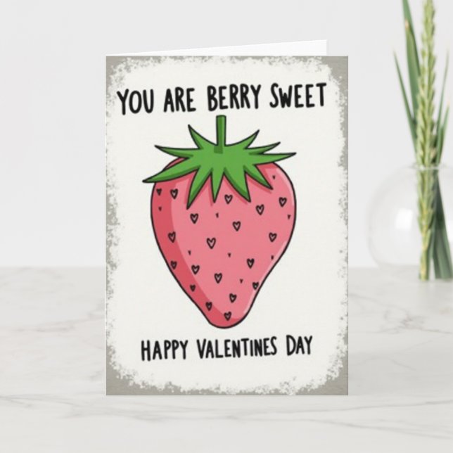 Strawberry Berry Sweet Valentines Card Karte (Vorderseite)