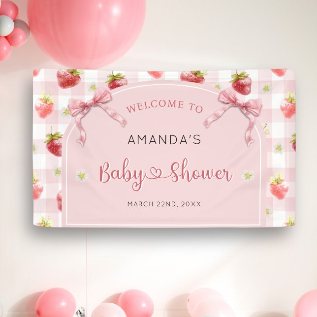 Strawberry Berry Sweet Welcome Baby Dusche Banner (Von Creator hochgeladen)
