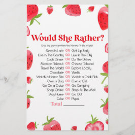 Strawberry Berry wollte eher Baby Showspiel Briefpapier