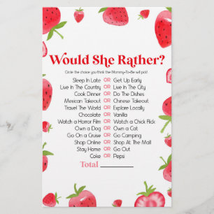 Strawberry Berry wollte eher Baby Showspiel Briefpapier