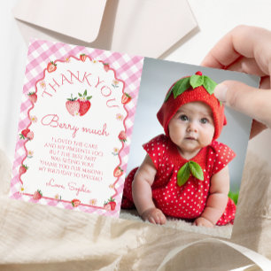 Strawberry Birthday Berry Much Foto Dank Karte