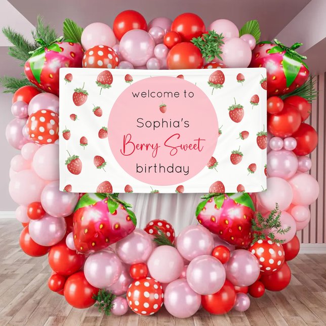 Strawberry Birthday Berry Sweet Banner (Von Creator hochgeladen)