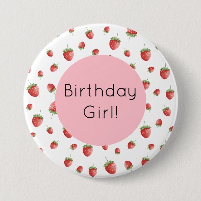 Strawberry Birthday Button (Vorderseite)