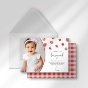 Strawberry Birthday Danke, Card Berry Sweet Einladung