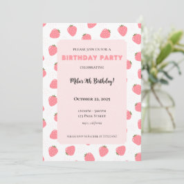 Strawberry Birthday Einladung