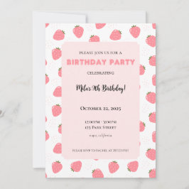 Strawberry Birthday Einladung