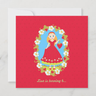 Strawberry Birthday Girl Party Einladung