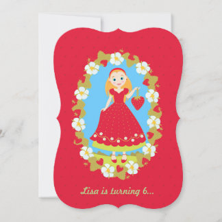 Strawberry Birthday Girl Party Einladung