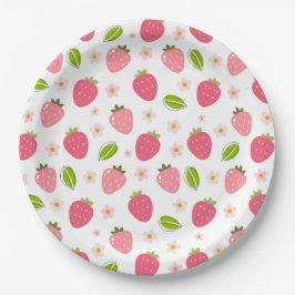 Strawberry Birthday Paper Plate Pappteller