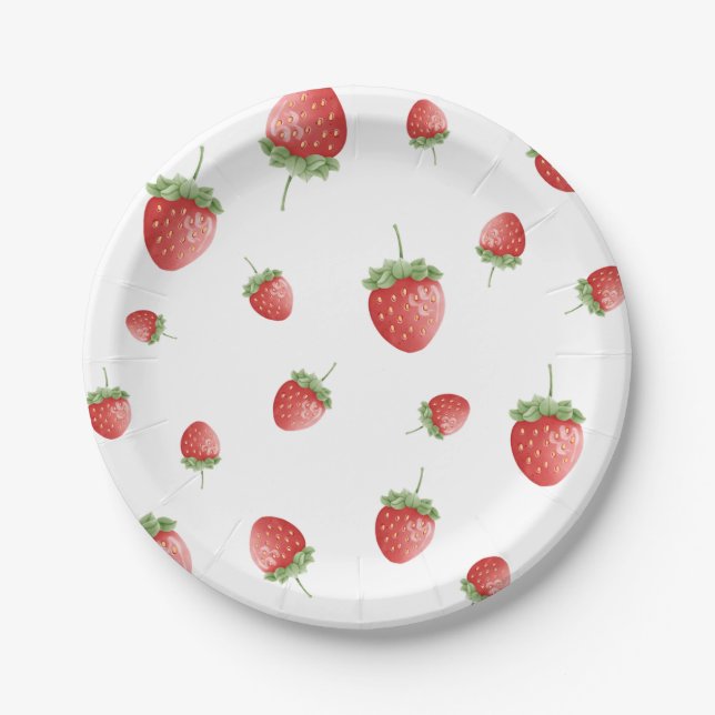 Strawberry Birthday Pappteller (Vorderseite)