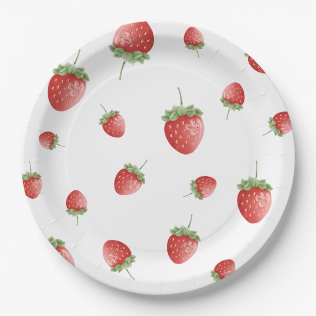 Strawberry Birthday Pappteller (Vorderseite)