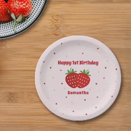 Strawberry Birthday Pappteller