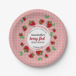 Strawberry Birthday Party Berry First Birthday Pappteller