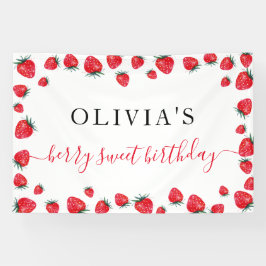 Strawberry Birthday Party Berry Large Banner