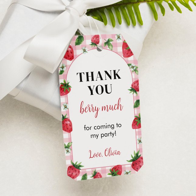 Strawberry Birthday Party Danke Tag Geschenkanhänger (Von Creator hochgeladen)