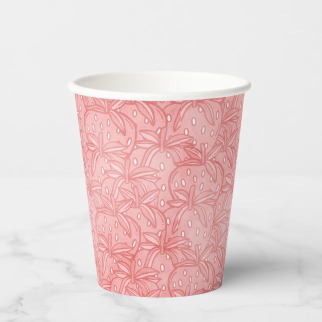 Strawberry Birthday Party Pappbecher (Vorderseite)