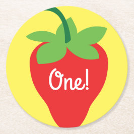 Strawberry Birthday Party Runder Pappuntersetzer