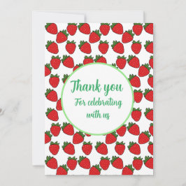 Strawberry Birthday Party Thema Dankeskarte