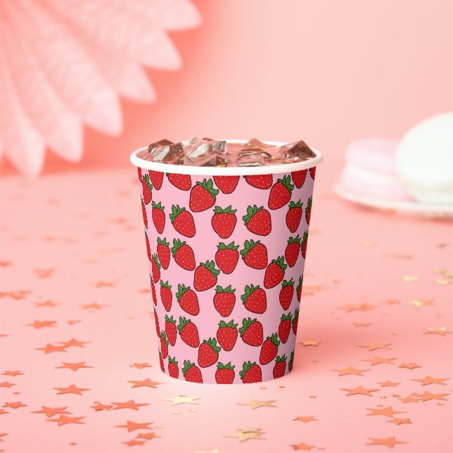 Strawberry Birthday Party Thema Papier Cups Pappbecher (Insitu)