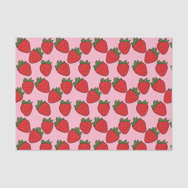 Strawberry Birthday Party Thema Seidenpapier (Vorderseite)