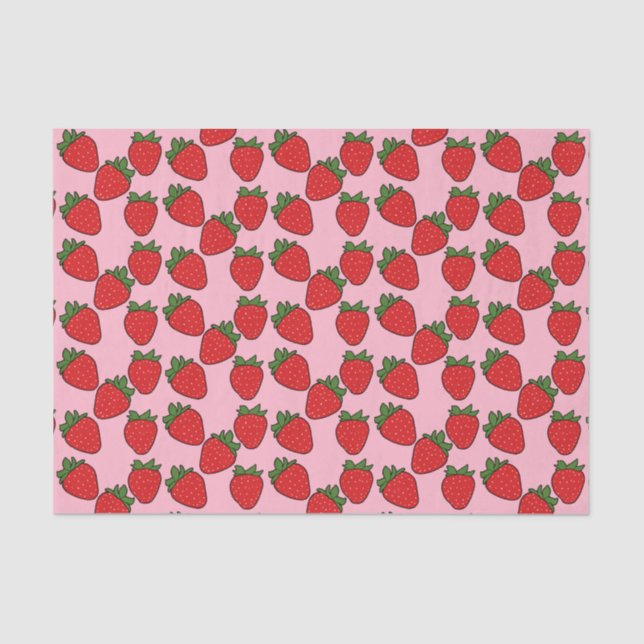 Strawberry Birthday Party Thema Umpackpapier Seidenpapier (Vorderseite)