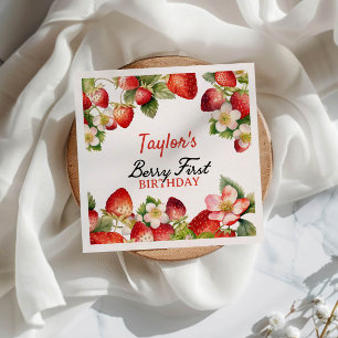 Strawberry Birthday Serviette