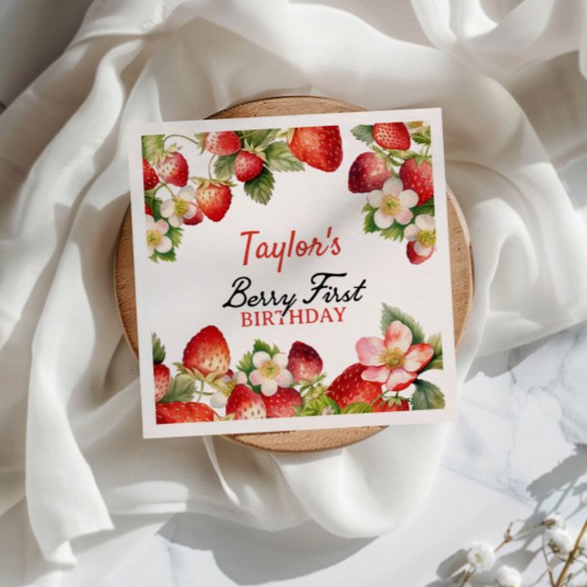 Strawberry Birthday Serviette (Von Creator hochgeladen)
