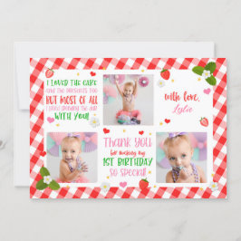 Strawberry Birthday Vielen Dank, dass Sie Foto-Kar Einladung