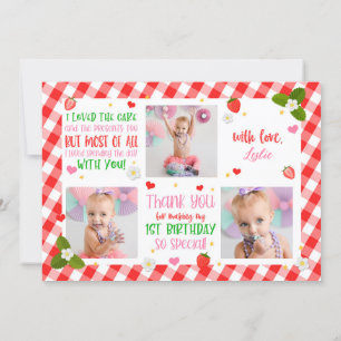 Strawberry Birthday Vielen Dank, dass Sie Foto-Kar Einladung