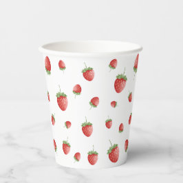 Strawberry Birthday White Pappbecher
