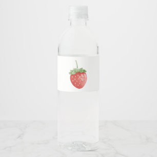Strawberry Birthday White Wasserflaschenetikett