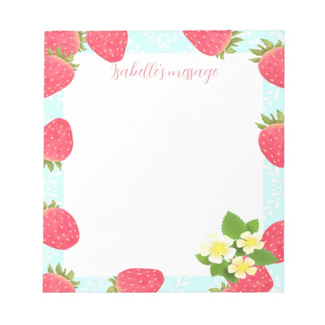 Strawberry Blank Blue Notizblock (Vorderseite)