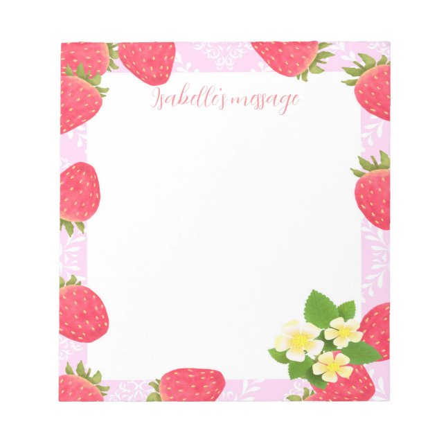 Strawberry Blank Pink Notizblock (Vorderseite)